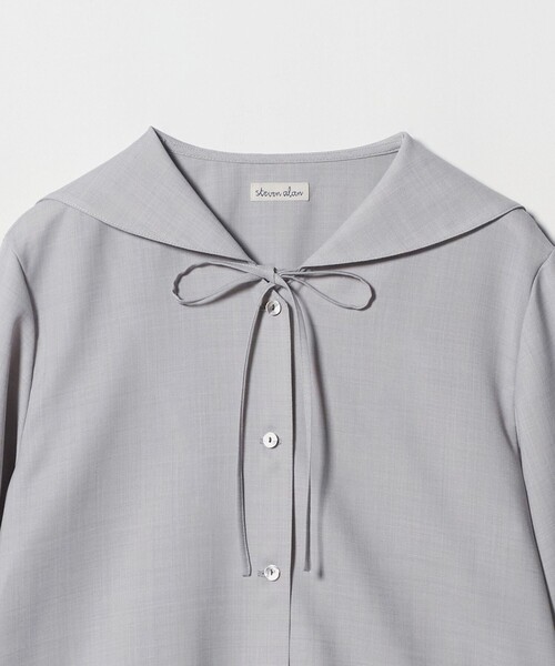 Steven Alan（スティーブンアラン）の「＜Steven Alan＞ツイル セーラー カラー ブラウス（シャツ/ブラウス・レディース・ライトグレー/オフホワイト・S/M）」の13枚目の写真