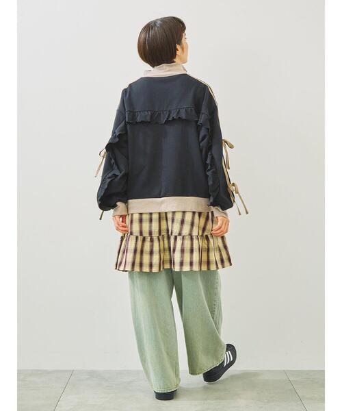 SM2(エスエムツー)の「チェック柄フリルティアードミニスカート(スカート・レディース・ブラウン/ボルドー/オフホワイト・F)」の4枚目の写真