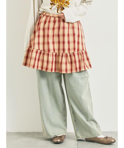 SM2(エスエムツー)の「チェック柄フリルティアードミニスカート(スカート・レディース・ブラウン/ボルドー/オフホワイト・F)」の12枚目の写真