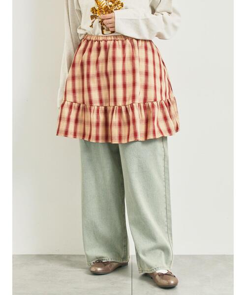 SM2(エスエムツー)の「チェック柄フリルティアードミニスカート(スカート・レディース・ブラウン/ボルドー/オフホワイト・F)」の13枚目の写真