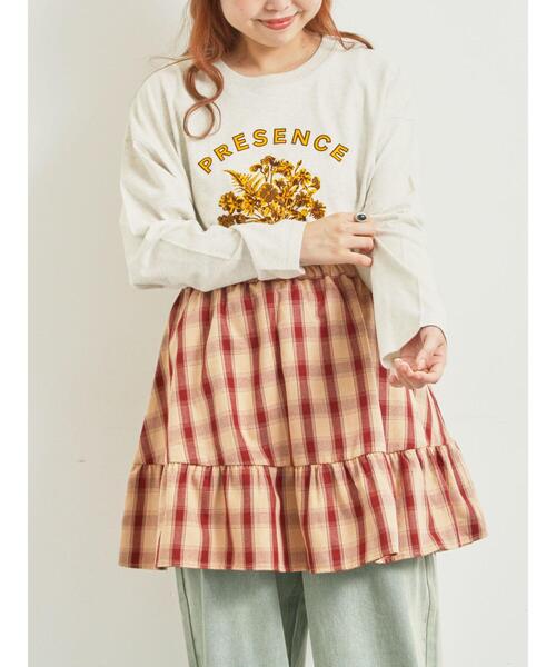 SM2(エスエムツー)の「チェック柄フリルティアードミニスカート(スカート・レディース・ブラウン/ボルドー/オフホワイト・F)」の15枚目の写真