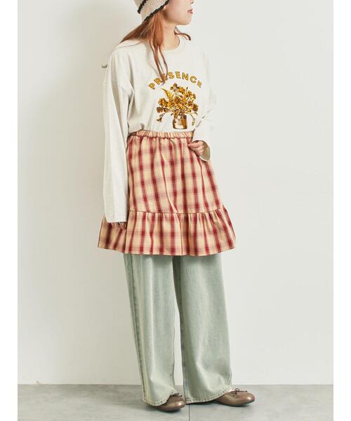 SM2(エスエムツー)の「チェック柄フリルティアードミニスカート(スカート・レディース・ブラウン/ボルドー/オフホワイト・F)」の17枚目の写真