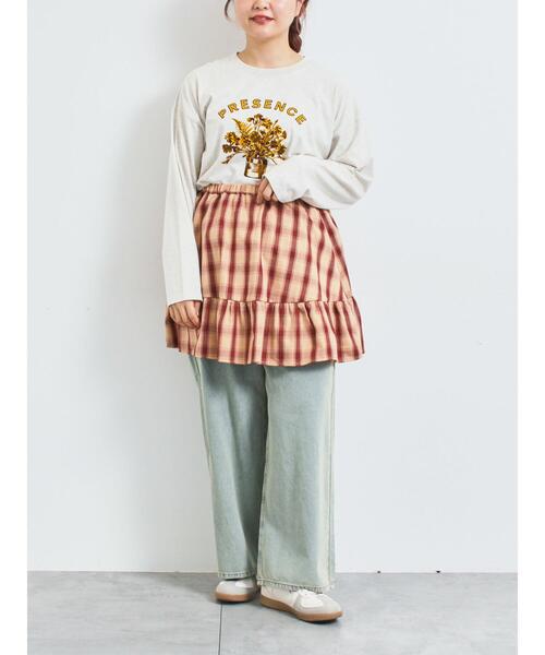 SM2(エスエムツー)の「チェック柄フリルティアードミニスカート(スカート・レディース・ブラウン/ボルドー/オフホワイト・F)」の18枚目の写真