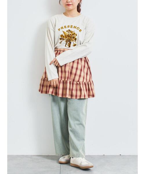 SM2(エスエムツー)の「チェック柄フリルティアードミニスカート(スカート・レディース・ブラウン/ボルドー/オフホワイト・F)」の19枚目の写真