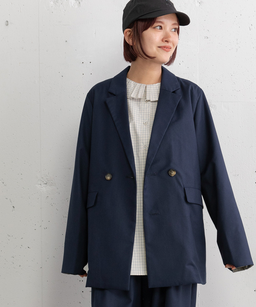POU DOU DOU（プードゥドゥ）の「ダブルブレストテーラードジャケット（テーラードジャケット・レディース・ダークグレー/ネイビー/スミクロ・M）」の3枚目の写真