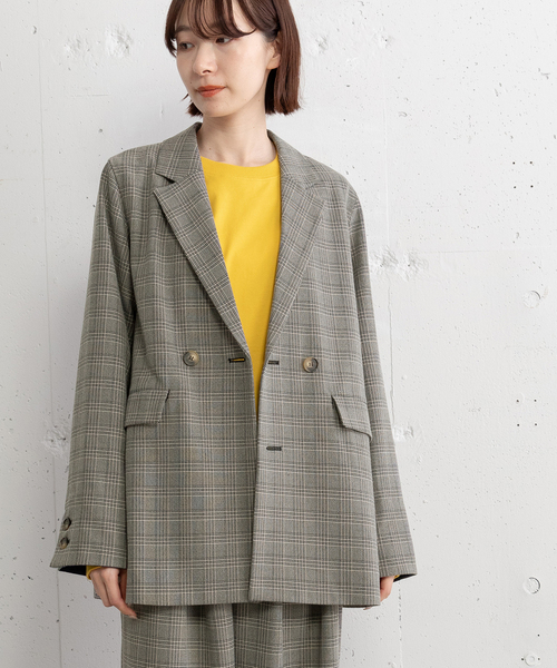 POU DOU DOU（プードゥドゥ）の「ダブルブレストテーラードジャケット（テーラードジャケット・レディース・ダークグレー/ネイビー/スミクロ・M）」の12枚目の写真
