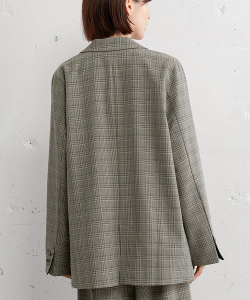 POU DOU DOU（プードゥドゥ）の「ダブルブレストテーラードジャケット（テーラードジャケット・レディース・ダークグレー/ネイビー/スミクロ・M）」の14枚目の写真