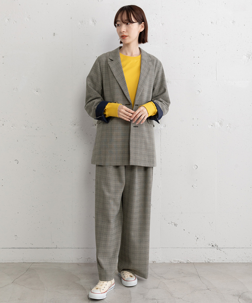 POU DOU DOU（プードゥドゥ）の「ダブルブレストテーラードジャケット（テーラードジャケット・レディース・ダークグレー/ネイビー/スミクロ・M）」の5枚目の写真