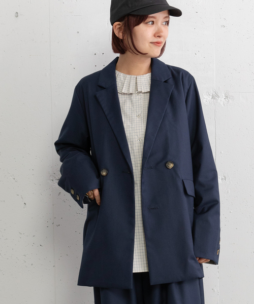 POU DOU DOU（プードゥドゥ）の「ダブルブレストテーラードジャケット（テーラードジャケット・レディース・ダークグレー/ネイビー/スミクロ・M）」の7枚目の写真