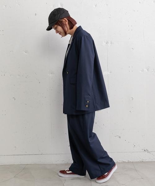 POU DOU DOU（プードゥドゥ）の「ダブルブレストテーラードジャケット（テーラードジャケット・レディース・ダークグレー/ネイビー/スミクロ・M）」の21枚目の写真