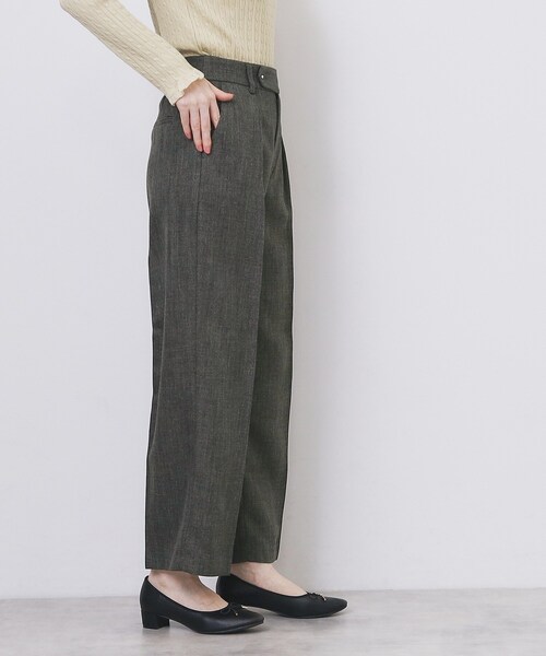 index（インデックス）の「ツィード調ワイドストレートパンツ【洗濯機OK/防シワ】（その他パンツ・レディース・チャコールグレー/ブラウン系その他/ベージュ・42/40/38/36/34）」の4枚目の写真