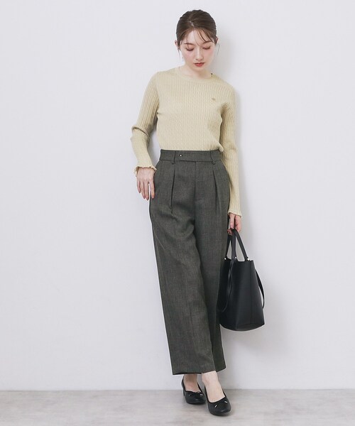お問い合わせ用 セール】ツィード調ワイドストレートパンツ【洗濯機OK/防シワ