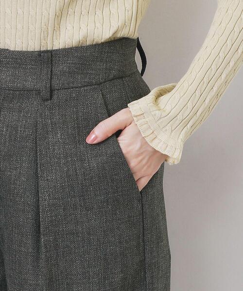 セール】ツィード調ワイドストレートパンツ【洗濯機OK/防シワ