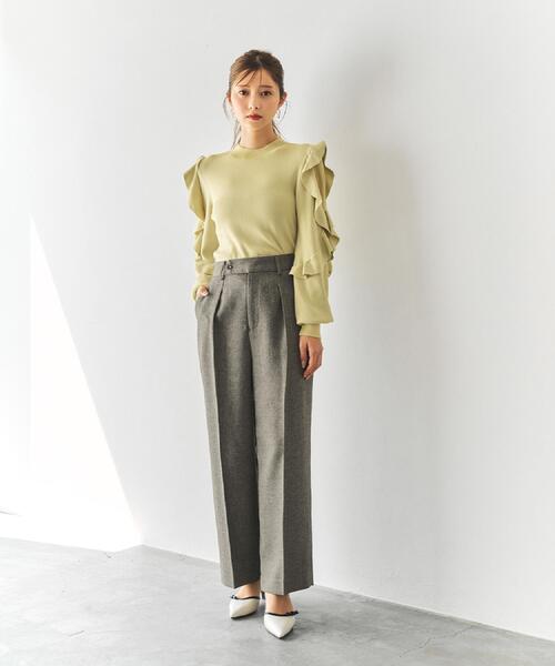 ドゥロワー ツィードパンツ ドゥロワーのツイードパンツは腰まわりすっきり＆きれいな落ち感