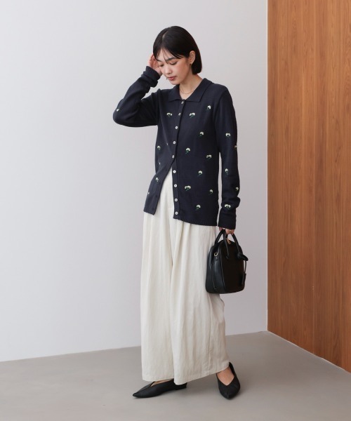 Bou Jeloud（ブージュルード）の「フラワー刺繍襟付きカーディガン（カーディガン/ボレロ・レディース・ネイビー/ブラウン・FREE）」の17枚目の写真