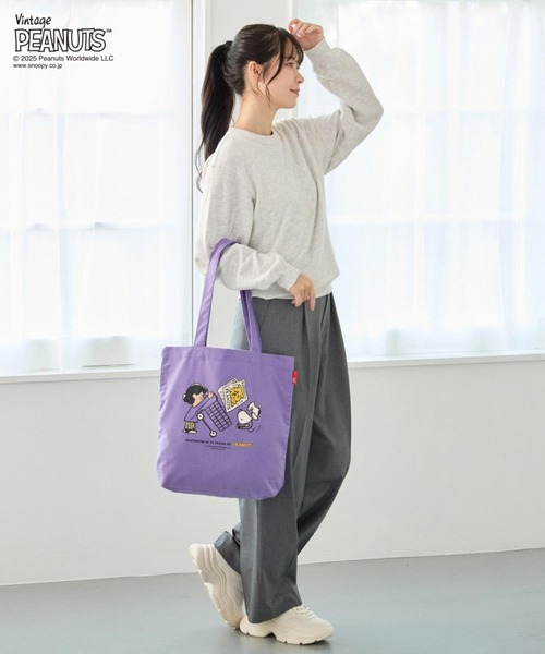 Vintage PEANUTS（ビンテージピーナッツ）の「ルートート / IP.トール.ピーナッツ-0T（トートバッグ・レディース・アイボリー/ベージュ/ミント/ブルー/パープル系その他/ピンク・FREE）」の17枚目の写真