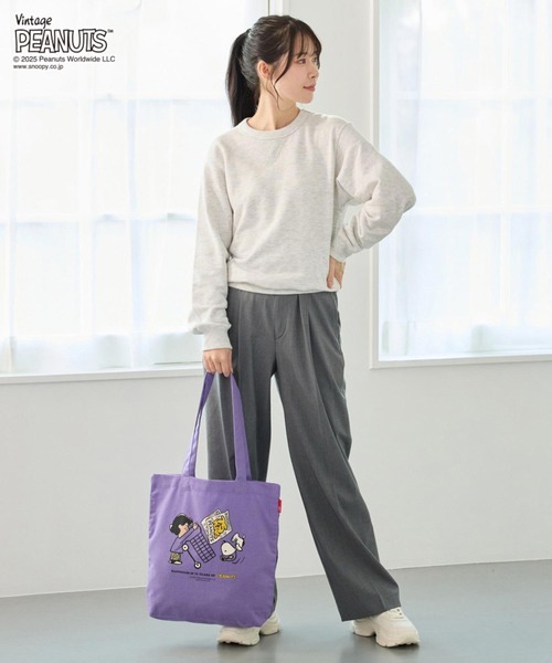 Vintage PEANUTS（ビンテージピーナッツ）の「ルートート / IP.トール.ピーナッツ-0T（トートバッグ・レディース・アイボリー/ベージュ/ミント/ブルー/パープル系その他/ピンク・FREE）」の21枚目の写真