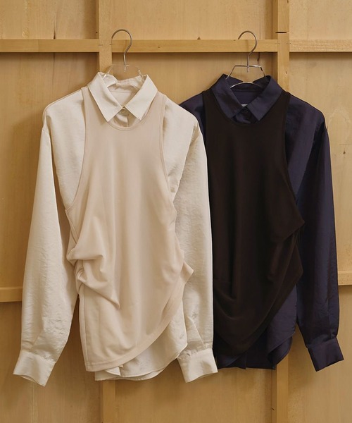 TODAYFUL(トゥデイフル)の「【TODAYFUL/トゥデイフル】2set Layered Shirts/レイヤードシャツ(シャツ/ブラウス・レディース・キナリ/インディゴブルー・FREE)」の6枚目の写真