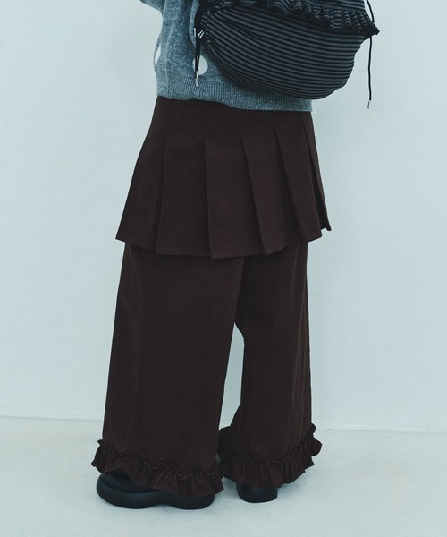 Heather(ヘザー)の「HOLiC レイヤードフリルパンツ 600509(その他パンツ・レディース・グレー/ベージュ/ブラック・FREE)」の5枚目の写真