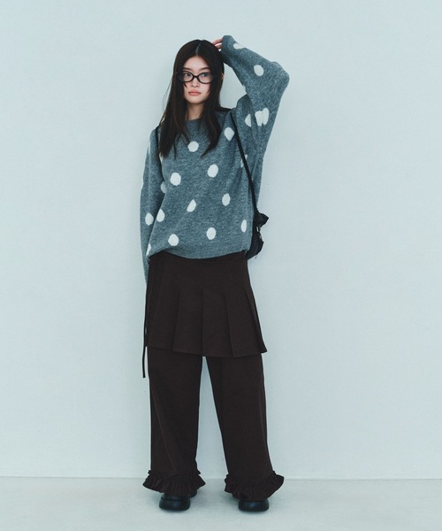 Heather(ヘザー)の「HOLiC レイヤードフリルパンツ 600509(その他パンツ・レディース・グレー/ベージュ/ブラック・FREE)」の6枚目の写真