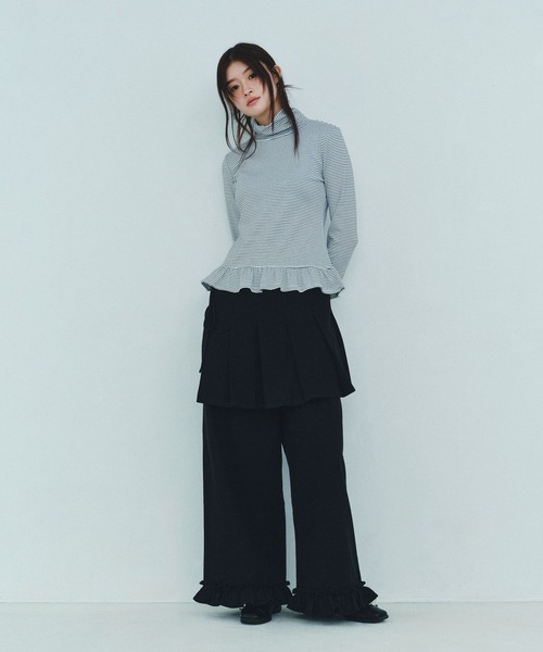 Heather(ヘザー)の「HOLiC レイヤードフリルパンツ 600509(その他パンツ・レディース・グレー/ベージュ/ブラック・FREE)」の8枚目の写真