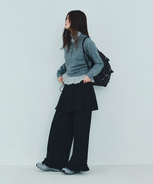 Heather(ヘザー)の「HOLiC レイヤードフリルパンツ 600509(その他パンツ・レディース・グレー/ベージュ/ブラック・FREE)」の9枚目の写真