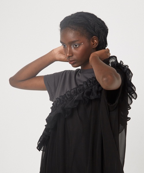 bedsidedrama（ベットサイドドラマ）の「Tutu Frill Tee Dress（ワンピース・レディース・ホワイト/ブラック・1）」の3枚目の写真