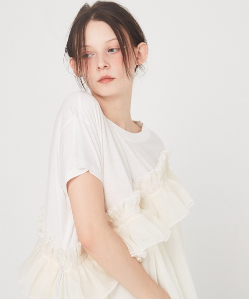 bedsidedrama（ベットサイドドラマ）の「Tutu Frill Tee Dress（ワンピース・レディース・ホワイト/ブラック・1）」の4枚目の写真