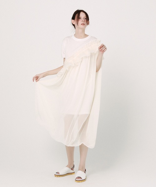 bedsidedrama（ベットサイドドラマ）の「Tutu Frill Tee Dress（ワンピース・レディース・ホワイト/ブラック・1）」の8枚目の写真