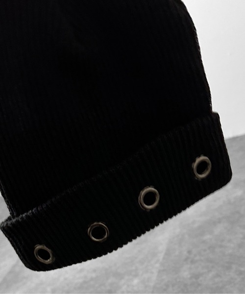 jiasecond.（ジアセカンド）の「【jiasecond.】ハトメリブビーニー / 帽子 ニット帽 ビーニー ハトメ ロック グランジ ブラック ZOZOTOWN限定（ニットキャップ/ビーニー・レディース・ブラック・FREE）」の6枚目の写真