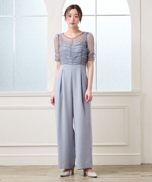 AIMER(エメ)の「ギャザーチュールオールインワンパンツパーティードレス 結婚式 お呼ばれ ドレス 20代 30代 40代(パンツドレス・レディース・グレー/ブラック/ブラウン・MEDIUM)」の8枚目の写真