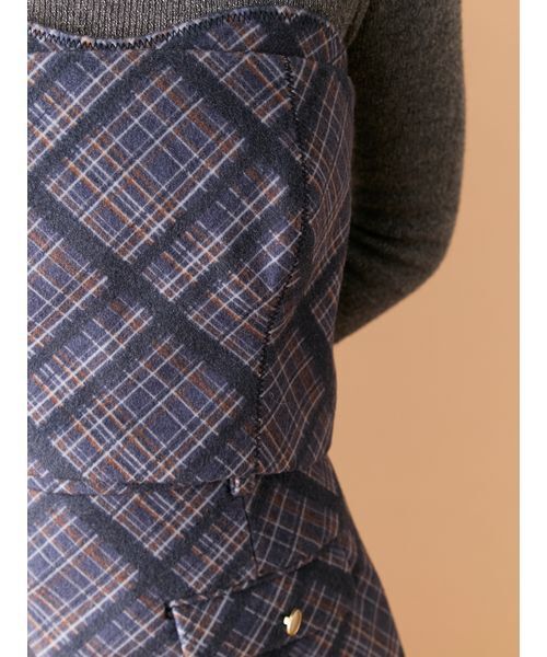 LILY BROWN（リリーブラウン）の「ウーリーチェックプリントビスチェ（その他トップス・レディース・グレイッシュベージュ/ネイビー/イエロー・1/0）」の14枚目の写真