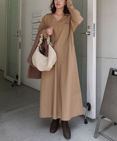 スキッパー衿マキシワンピース（ワンピース）｜CORNERS（コーナーズ