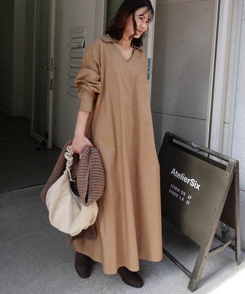 スキッパー衿マキシワンピース（ワンピース）｜CORNERS（コーナーズ