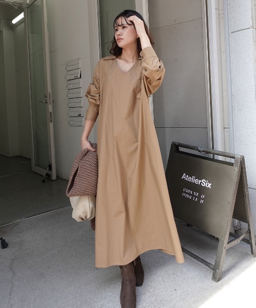 スキッパー衿マキシワンピース（ワンピース）｜CORNERS（コーナーズ