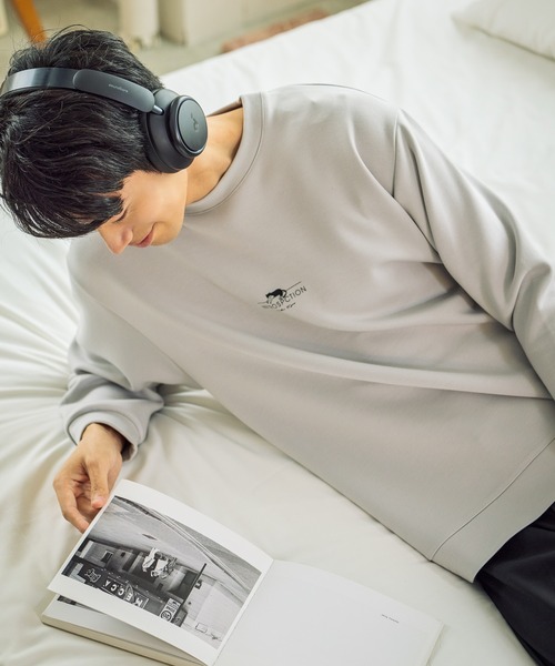 GLOBAL WORK（グローバルワーク）の「ライトクッションクルーネック/ロゴ/580440（Tシャツ/カットソー・メンズ・グレー/ワインレッド/ホワイト系6/ネイビー/カーキ/ライトベージュ/ホワイト/チャコールグレー/ホワイト系7/ダークグレー/オフホワイト/グレー系その他6/その他・XX-LARGE/X-LARGE/MEDIUM/3XL/LARGE/SMALL/X-SMALL）」の8枚目の写真