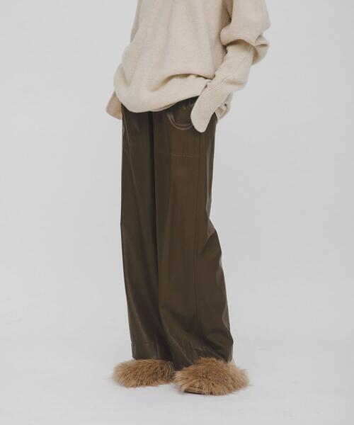 LAATO（ラート）の「easy stitch pants（その他パンツ・レディース・オフホワイト/ブラック/ダークブラウン・FREE）」の3枚目の写真