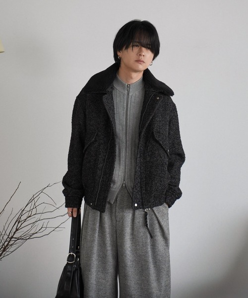 トップス WYM WIDE RIB SHORT NECK ZIP KNIT WIDE RIB SHORT NECK ZIP KNIT（ニット/セーター）｜WYM LIDNM（ウィム