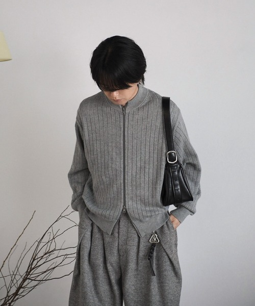 WIDE RIB SHORT NECK ZIP KNIT（ニット/セーター）｜WYM LIDNM（ウィム