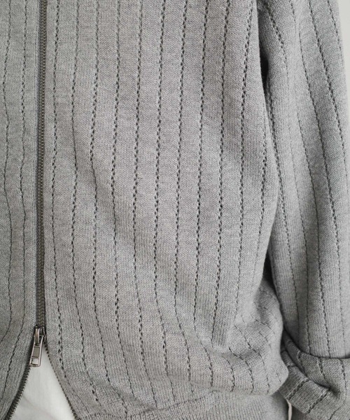 WYM LIDNM(ウィム バイ リドム)の「WIDE RIB SHORT NECK ZIP KNIT(ニット/セーター・メンズ・ライトグレー/ダークブラウン/ブラック・S/M/L)」の4枚目の写真