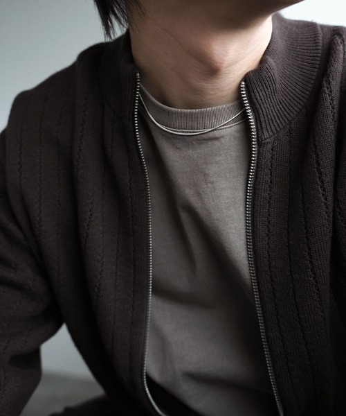 WYM LIDNM（ウィム バイ リドム）の「WIDE RIB SHORT NECK ZIP KNIT