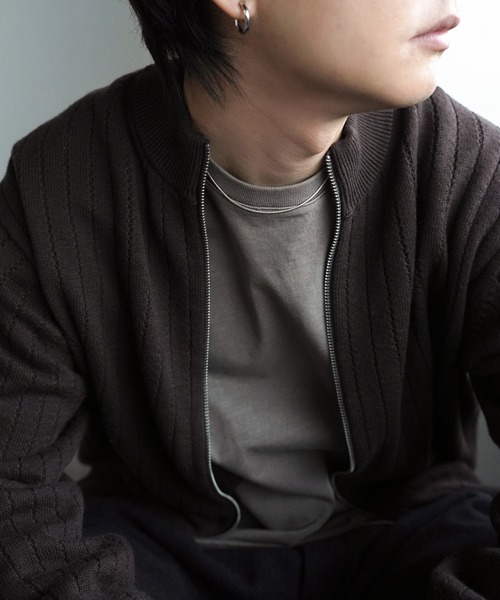 WYM LIDNM（ウィム バイ リドム）の「WIDE RIB SHORT NECK ZIP KNIT