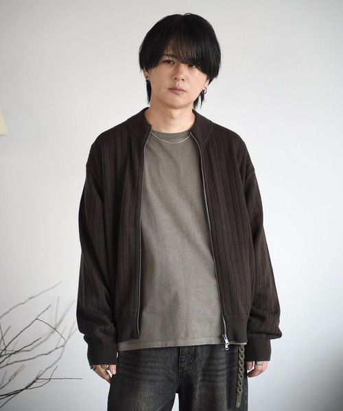 WYM LIDNM（ウィム バイ リドム）の「WIDE RIB SHORT NECK ZIP KNIT