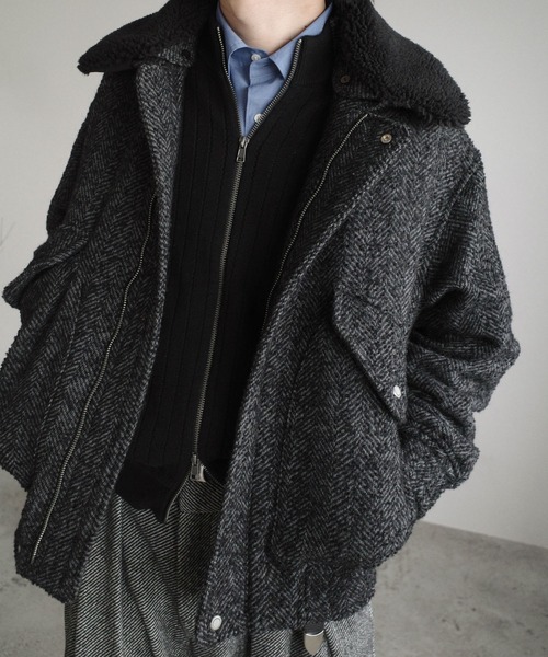 トップス WYM WIDE RIB SHORT NECK ZIP KNIT WYM LIDNM セーター ニット WIDE RIB SHORT NECK ZIP KNIT メンズ