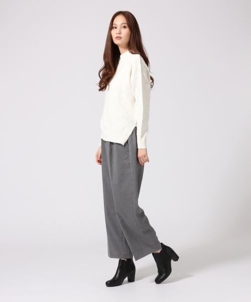 GLOBAL WORK（グローバルワーク）の「5ゲージナナメガラニットプルオーバー/705500（ニット/セーター・レディース・ライトブルー/グレー/ホワイト/ピンク/ネイビー・LARGE/SMALL/MEDIUM）」の14枚目の写真