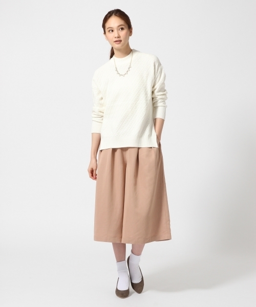 GLOBAL WORK（グローバルワーク）の「5ゲージナナメガラニットプルオーバー/705500（ニット/セーター・レディース・ライトブルー/グレー/ホワイト/ピンク/ネイビー・LARGE/SMALL/MEDIUM）」の15枚目の写真