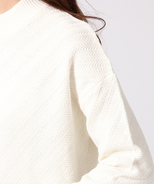 GLOBAL WORK（グローバルワーク）の「5ゲージナナメガラニットプルオーバー/705500（ニット/セーター・レディース・ライトブルー/グレー/ホワイト/ピンク/ネイビー・LARGE/SMALL/MEDIUM）」の11枚目の写真