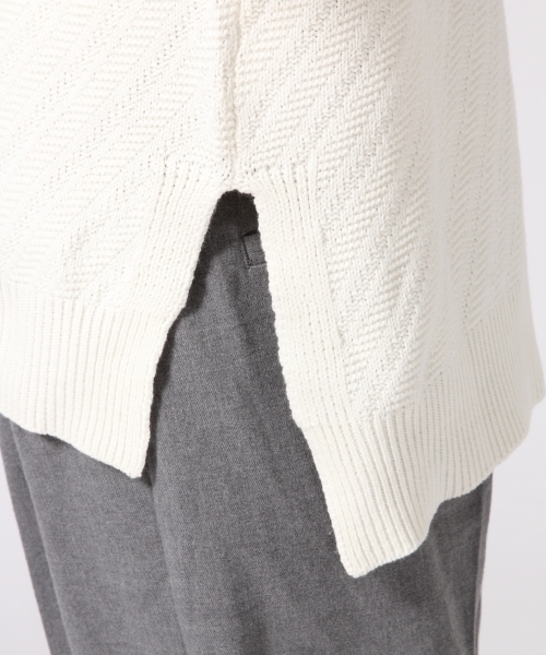 GLOBAL WORK（グローバルワーク）の「5ゲージナナメガラニットプルオーバー/705500（ニット/セーター・レディース・ライトブルー/グレー/ホワイト/ピンク/ネイビー・LARGE/SMALL/MEDIUM）」の13枚目の写真