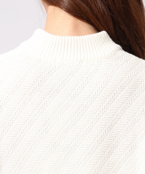 GLOBAL WORK（グローバルワーク）の「5ゲージナナメガラニットプルオーバー/705500（ニット/セーター・レディース・ライトブルー/グレー/ホワイト/ピンク/ネイビー・LARGE/SMALL/MEDIUM）」の6枚目の写真