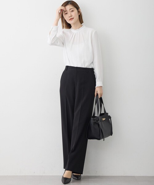 洗える】バックサテンアムンゼン フリルデザインシャツ（シャツ